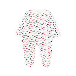 Ribbed Playsuit "Fishes" for baby - Il Bambino Store