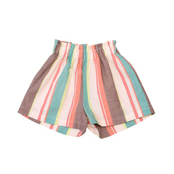 Shorts with Pastel Stripes For Girls - Il Bambino Store