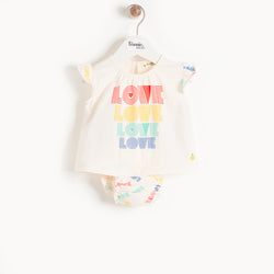 Balearic Frill Sleeve Top and Bloomer Set (Love) - il Bambino Store