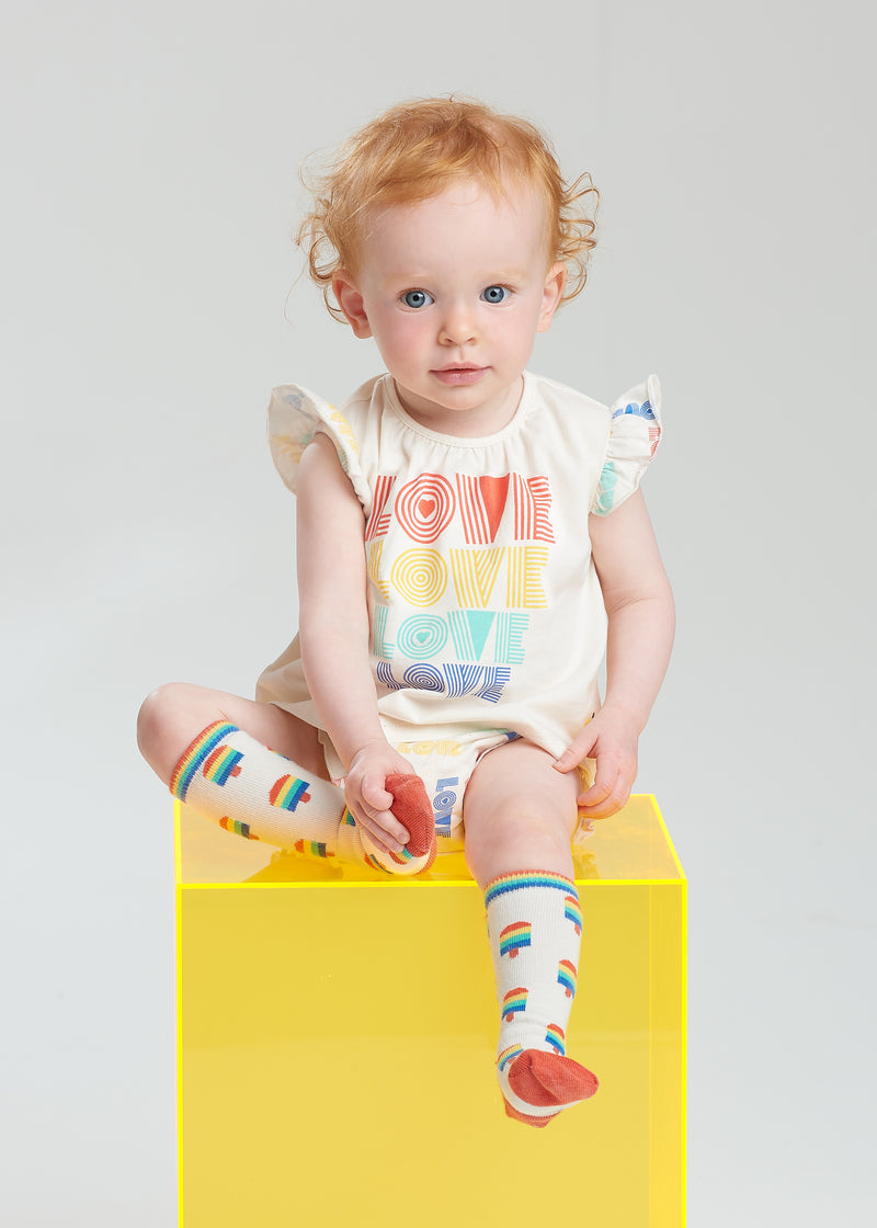 Balearic Frill Sleeve Top and Bloomer Set (Love) - il Bambino Store