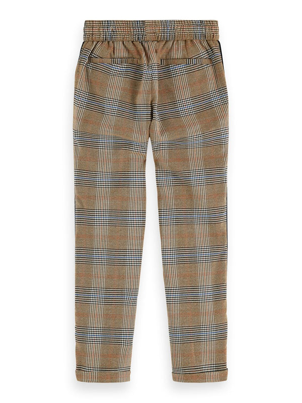Boys Relaxed Slim Fit Pants in Check - Il Bambino Store