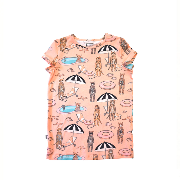 Top with Pink Pool Print For Girls - Il Bambino Store