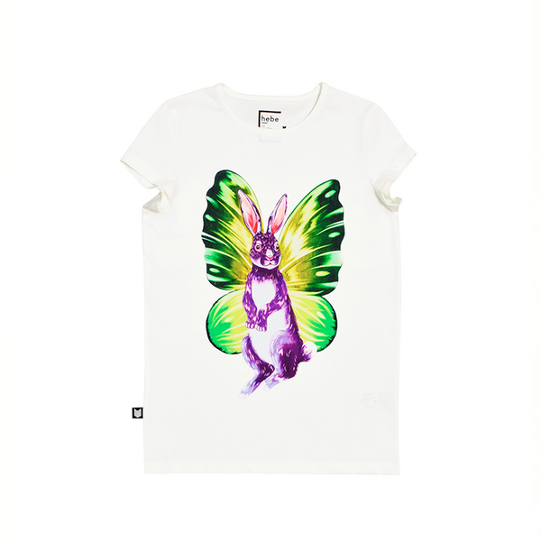 Top White with Butterfly Rabbit - Il Bambino Store