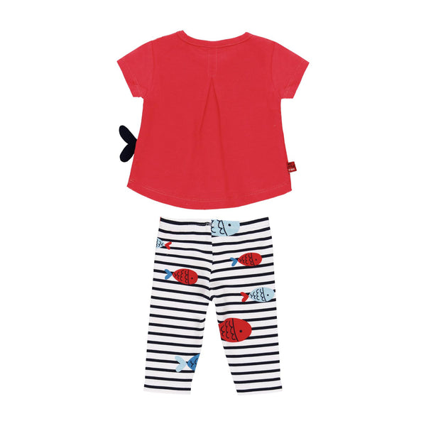 BOBOLI Baby Girls Basic Capri Leggings in Red, Spring/Summer 2021