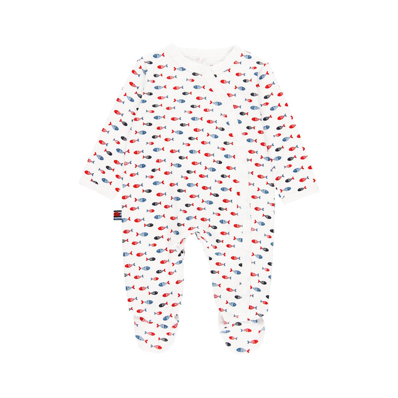 Ribbed Playsuit "Fishes" for baby - Il Bambino Store