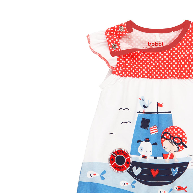 Knit Playsuit "Sea World" for baby girl - Il Bambino Store