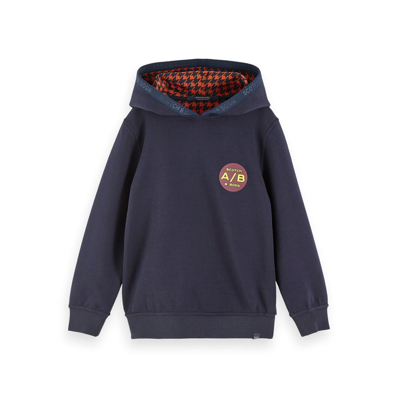 Boys Ams Blauw Reversible Hooded Sweat With Artwork - il Bambino Store