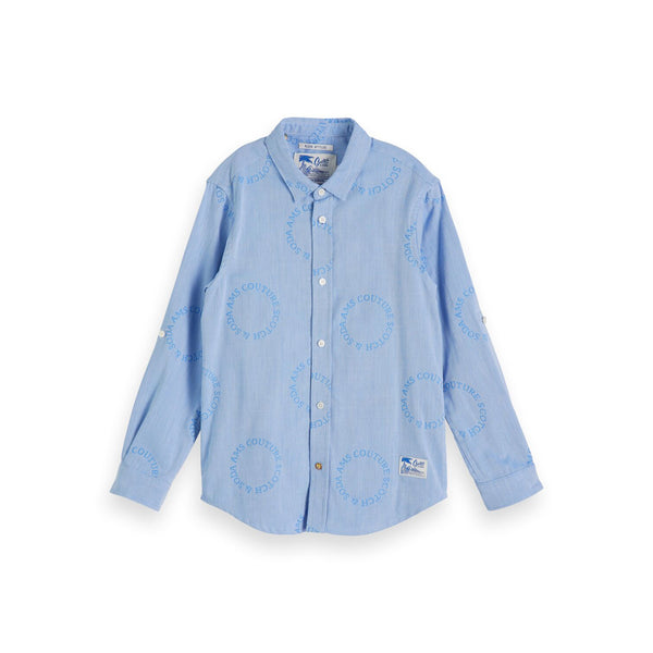 Boys Long Sleeve Shirt In Jacquard Quality - il Bambino Store