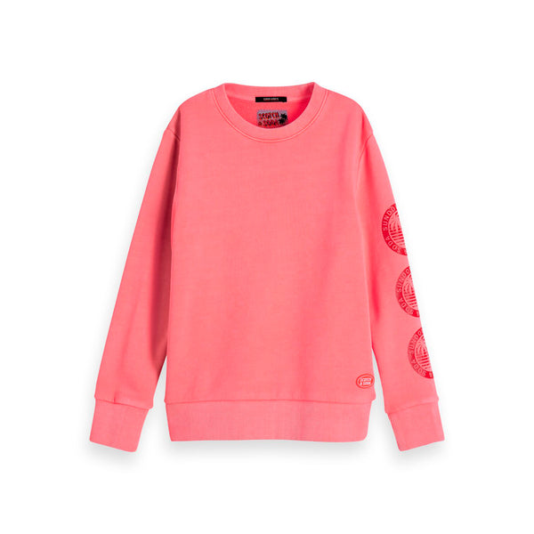 Boys Garment Dyed Crew Neck Sweat With Artworks - il Bambino Store