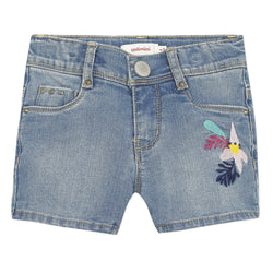 Denim Embroidered Shorts - Il Bambino Store
