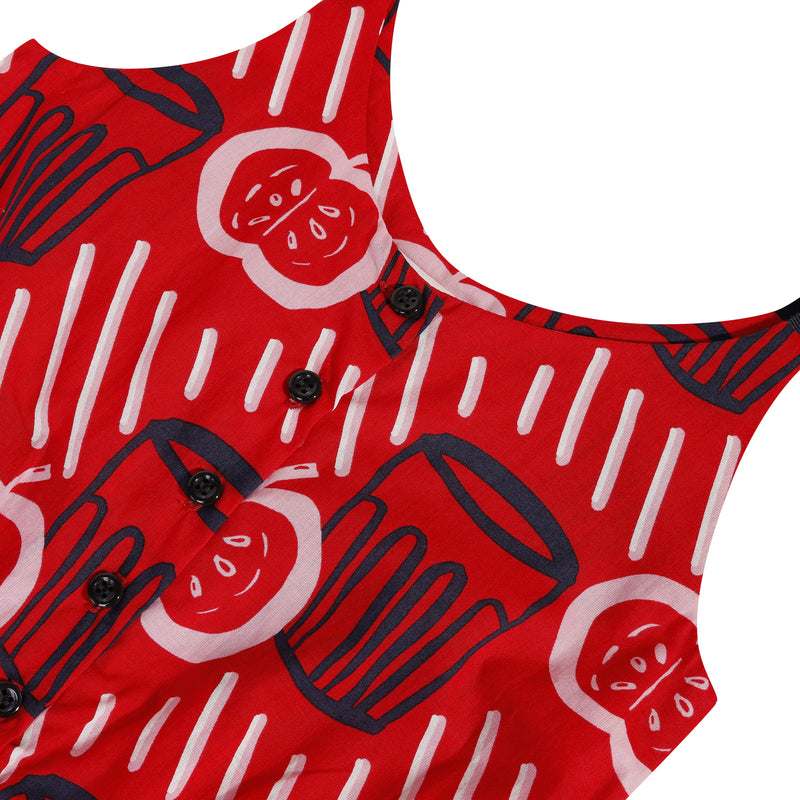 Red Printed Jumpsuit with T-shirt Set - Il Bambino Store