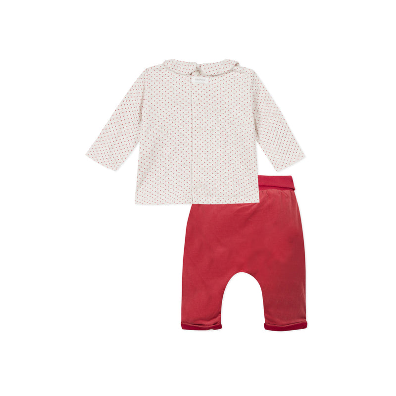 Printed Fleece T-Shirt and Velvet Pants Set - Il Bambino Strore