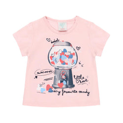 Knit T-Shirt Hearts for girl - Il Bambino Store
