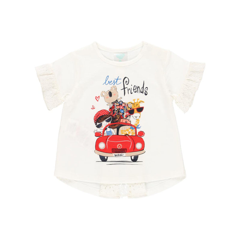 Knit T-Shirt "Best Friends" for girl - Il Bambino Store