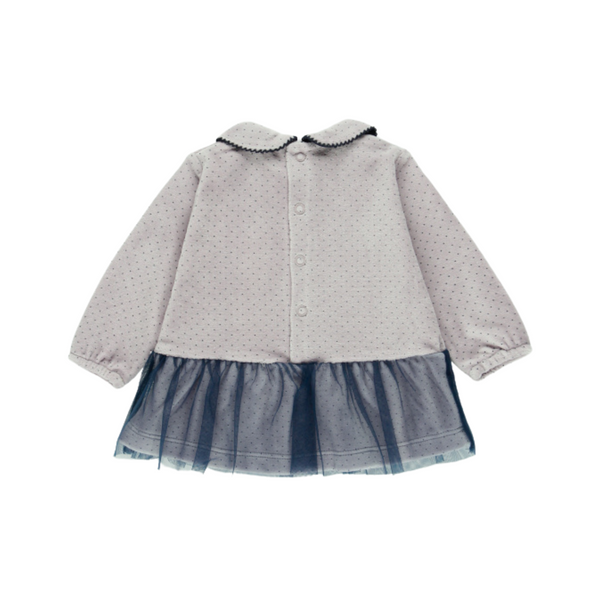 Grey Velour Dress for Baby Girl