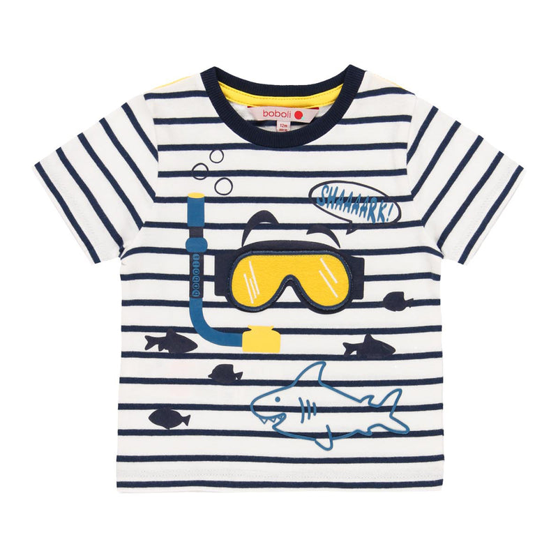 Knit T-Shirt "Sharks" for boy - Il Bambino Store