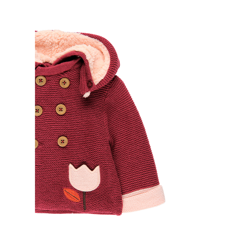 Maroon Jacket Lined with Fur for Baby