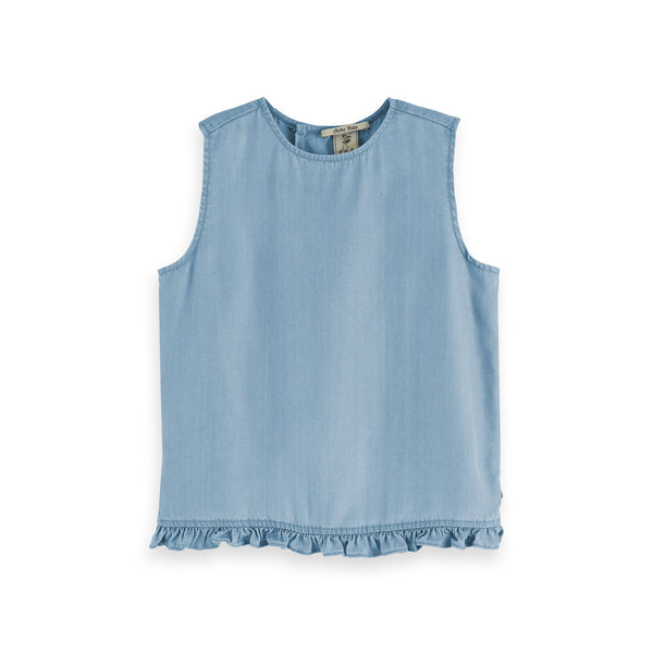 Girls Lyocell Top with Wrap Over Back Panel - il Bambino Store