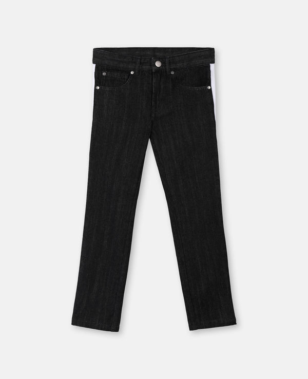 Boy Denim Trousers with Side Tape - Il Bambino Store