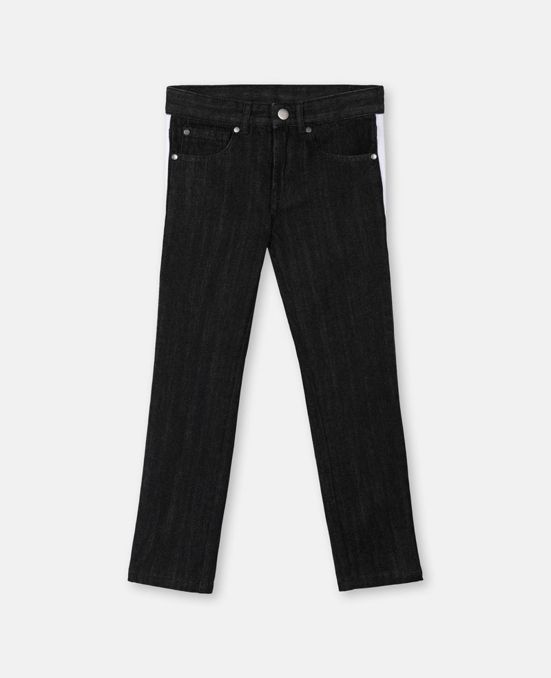 Boy Denim Trousers with Side Tape - Il Bambino Store