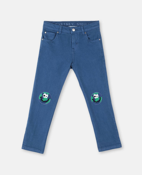 Boy Denim Pants with Planet Embroidery - Il Bambino Store