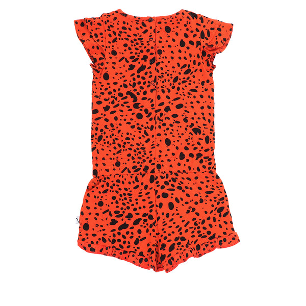 Spotted Animal Pumpkin Red Jumpsuit - il Bambino Store