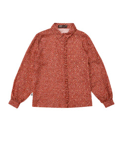 Blouse Polka Dot Red with Button Front Ruffle - Il Bambino Store