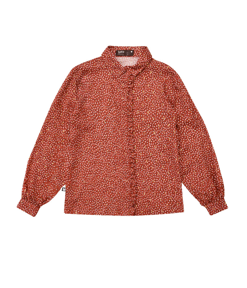 Blouse Polka Dot Red with Button Front Ruffle - Il Bambino Store
