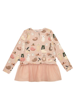 Top Pink Sweet Home Print with Tulle Frill - Il Bambino Store