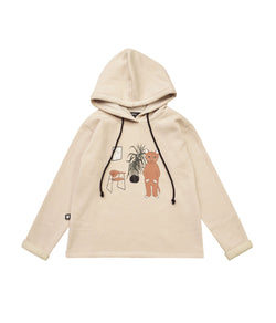 Hoodie Sweater White with Cat - Il Bambino Store