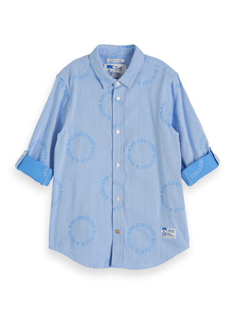 Boys Long Sleeve Shirt In Jacquard Quality - il Bambino Store