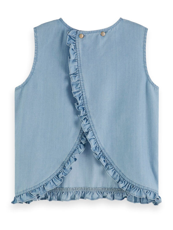 Girls Lyocell Top with Wrap Over Back Panel - il Bambino Store