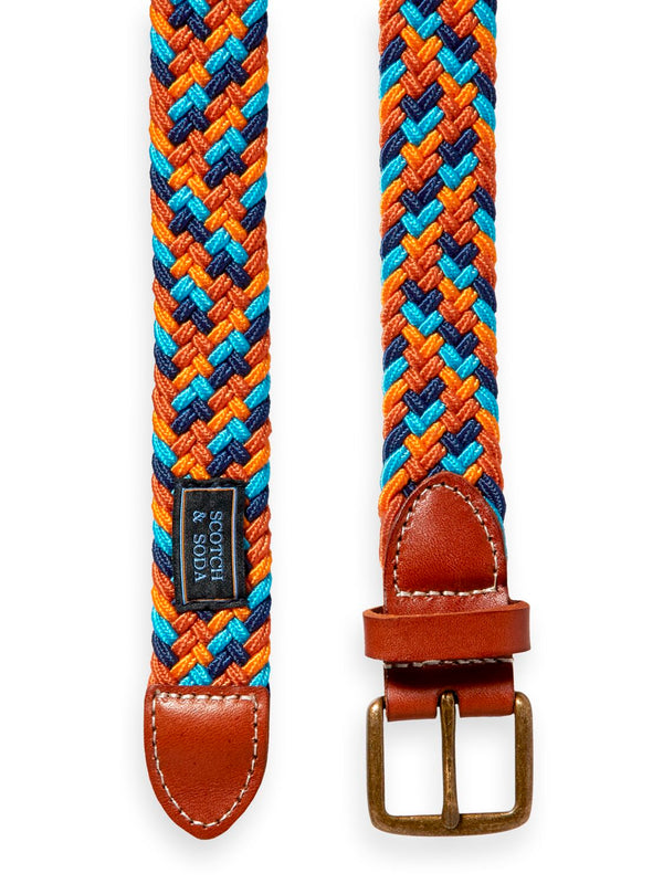 Boys Braided Elasticated Belt (Orange) - Il Bambino Store
