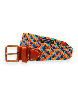 Boys Braided Elasticated Belt (Orange) - Il Bambino Store