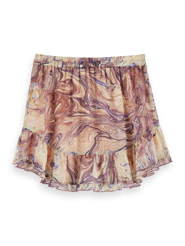All-Over Marble Printed Mini Skirt - Il Bambino Store