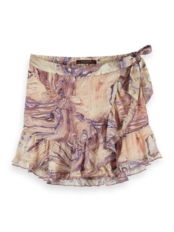 All-Over Marble Printed Mini Skirt - Il Bambino Store