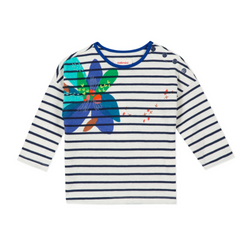 Striped T-Shirt with Embroidery