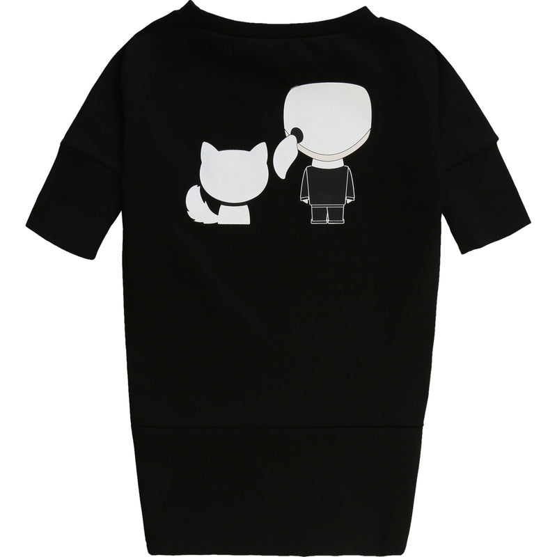 3/4 Sleeve Milano Dress with Front and Back Karl & Choupette Graphic - Il Bambino Store