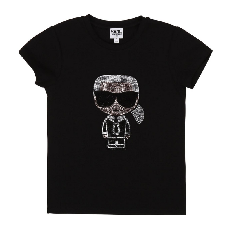 Short Sleeve Tee with Embellished Karl - Il Bambino Store
