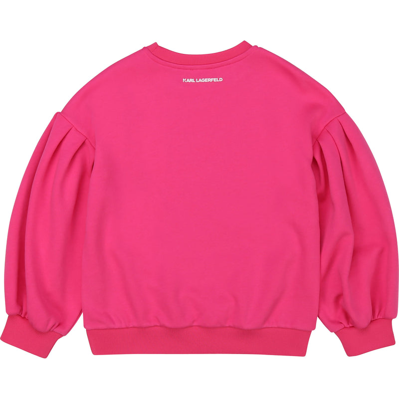 Puff Sleeve Sweatshirt with Embossed Choupette - Il Bambino Store