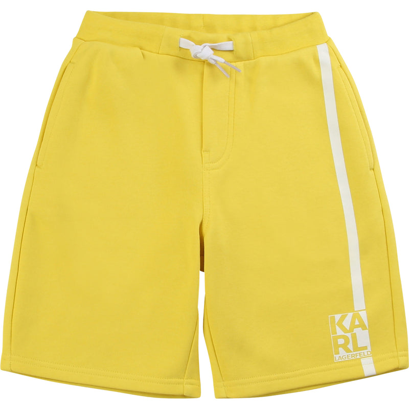 French Terry Sweatshorts with Logo Print On Side - Il Bambino Store