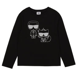 Boys Long Sleeve Tee with Karl & Cat Graphic - Il Bambino Store
