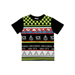 Boy Ss Checkered Ice Iceberg Striped Triangles Tee - Il Bambino Store