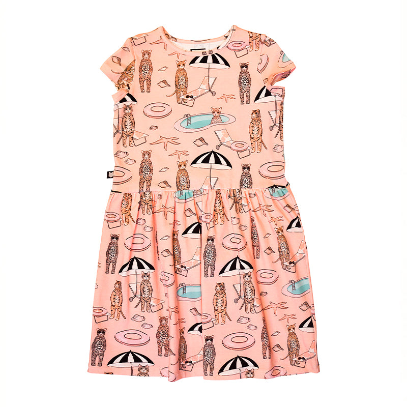 Dress with Pink Pool Print - Il Bambino Store