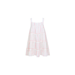 Girl Pink Stripe Fringed Tier Dress - Il Bambino Store
