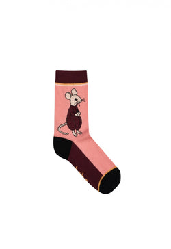 Girls Socks Pink and Bordo with Mousy - Il Bambino Store